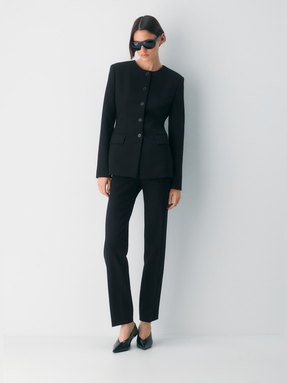 BNWT ARITZIA BABATON Morningside Blazer 6 Black Hourglass Slim Fit Collarless